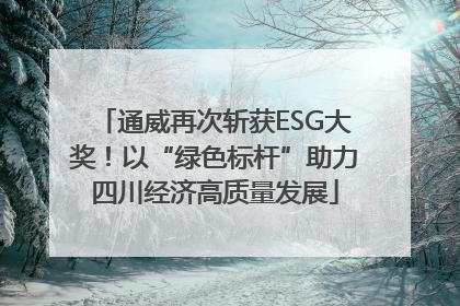 通威再次斩获ESG大奖！以“绿色标杆”助力四川经济高质量发展