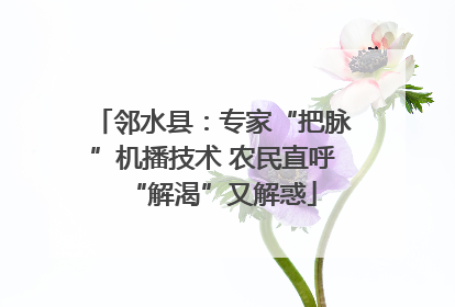 邻水县：专家“把脉”机播技术 农民直呼“解渴”又解惑