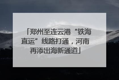 郑州至连云港“铁海直运”线路打通，河南再添出海新通道
