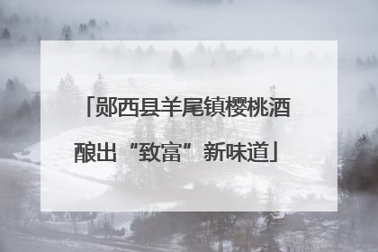 郧西县羊尾镇樱桃酒酿出“致富”新味道