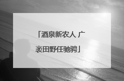 酒泉新农人 广袤田野任驰骋