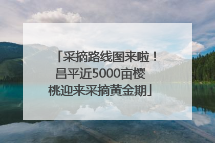 采摘路线图来啦！昌平近5000亩樱桃迎来采摘黄金期