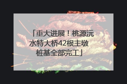重大进展！桃源沅水特大桥42根主墩桩基全部完工