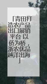 青田打造农产品出口展销平台 以侨为桥，浙农优品越洋出海