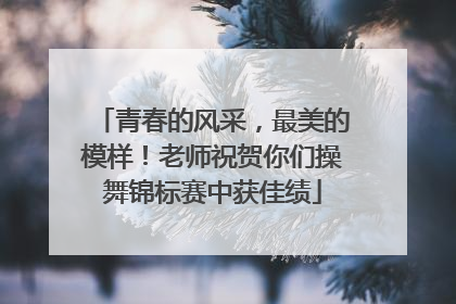青春的风采，最美的模样！老师祝贺你们操舞锦标赛中获佳绩