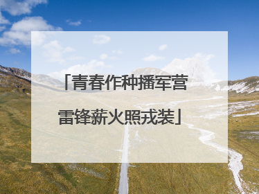 青春作种播军营 雷锋薪火照戎装