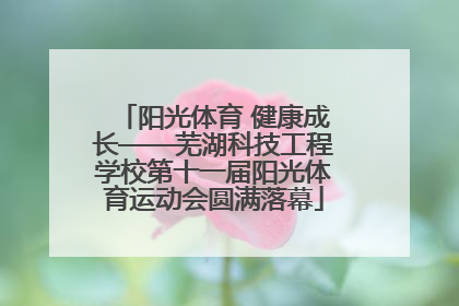 阳光体育 健康成长——芜湖科技工程学校第十一届阳光体育运动会圆满落幕