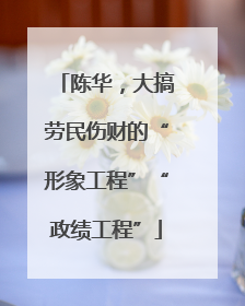 陈华，大搞劳民伤财的“形象工程”“政绩工程”