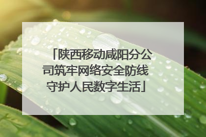 陕西移动咸阳分公司筑牢网络安全防线守护人民数字生活