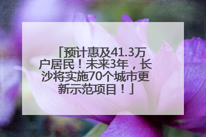 预计惠及41.3万户居民！未来3年，长沙将实施70个城市更新示范项目！