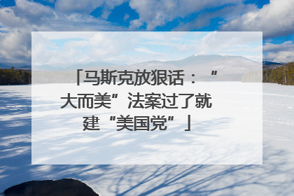 马斯克放狠话：“大而美”法案过了就建“美国党”