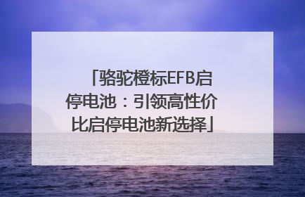 骆驼橙标EFB启停电池：引领高性价比启停电池新选择