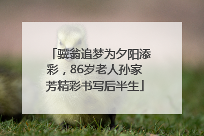 骥翁追梦为夕阳添彩，86岁老人孙家芳精彩书写后半生