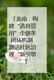 龙南：构建“选育管用”全链条闭环机制 激活社区治理“新引擎”