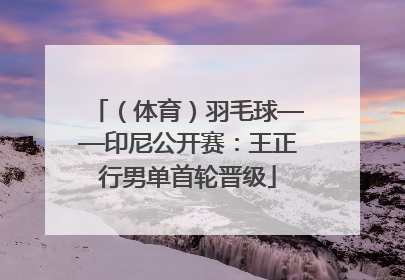 （体育）羽毛球——印尼公开赛：王正行男单首轮晋级