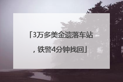 3万多美金遗落车站，铁警4分钟找回