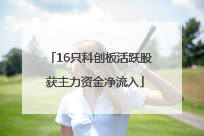 16只科创板活跃股获主力资金净流入