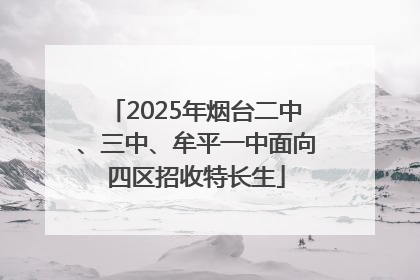 2025年烟台二中、三中、牟平一中面向四区招收特长生