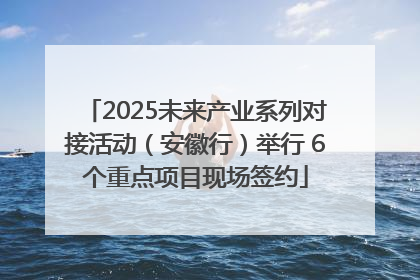 2025未来产业系列对接活动（安徽行）举行 6个重点项目现场签约