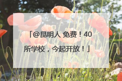 @昆明人 免费！40所学校，今起开放！