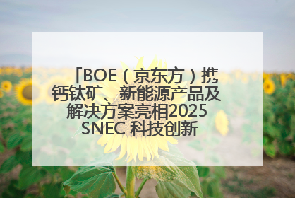 BOE（京东方）携钙钛矿、新能源产品及解决方案亮相2025 SNEC 科技创新赋能行业绿色发展